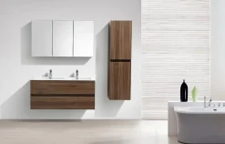 Armoire de toilette bloc-miroir SIENA largeur 120 cm noyer