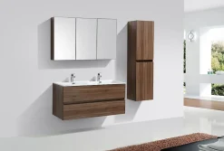 Armoire de toilette bloc-miroir SIENA largeur 120 cm noyer