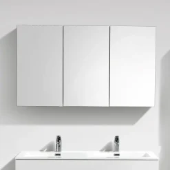 Armoire de toilette bloc-miroir SIENA largeur 120 cm blanc laque