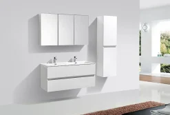 Armoire de toilette bloc-miroir SIENA largeur 120 cm blanc laque