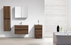 Armoire de toilette bloc-miroir SIENA largeur 80 cm noyer