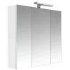 Armoire de toilette éclairante 3 portes 70 cm blanche Juno 2