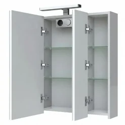 Armoire de toilette éclairante 3 portes 70 cm blanche Juno 2