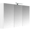 Armoire de toilette éclairante 3 portes 120 cm blanche Juno 2