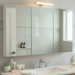 Armoire de toilette éclairante 3 portes 120 cm blanche Juno 2