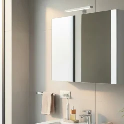 Armoire de toilette éclairante 2 portes 80 cm blanche Juno 2