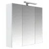 Armoire de toilette éclairante 3 portes 60 cm blanche Juno 2
