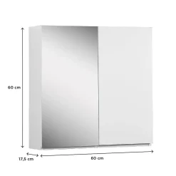 Armoire de toilette 60cm double porte WILL blanc porte + miroir