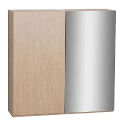 Armoire de toilette 60cm double porte WILL décor chêne porte + miroir