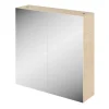 Armoire de toilette effet chêne et 2 portes miroir l.55 x H.54 xP.14,6 cm, Opah