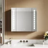 Armoire de toilette en aluminium LED 650 x 600 x 130mm SIRHONA Meuble de rangement pour salle de bain Smart Interrupteurs tactiles