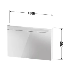 Armoire de toilette en aluminium 2 portes miroir avec éclairage LED pour salle de bain et toilette - 70x100x15cm - DURAPOINT