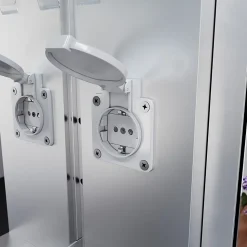 Armoire de toilette en Aluminium SIRHONA Miroir multi-surfaces 65x60 cm Interrupteur tactile LED + Anti-buée + Prise rasoir
