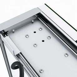 Armoire de toilette en Aluminium SIRHONA Miroir multi-surfaces 65x60 cm Interrupteur tactile LED + Anti-buée + Prise rasoir