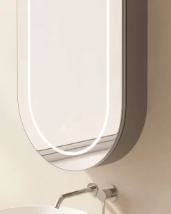 Armoire de toilette LED aluminium MANILLONS 1p miroir l. 50 cm H. 90 cm P. 14 cm - Mint