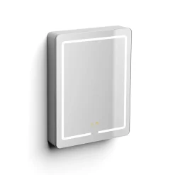 Armoire de toilette LED aluminium MANILLONS 2p miroir l. 60 cm H. 80 cm P. 14 cm - Gan