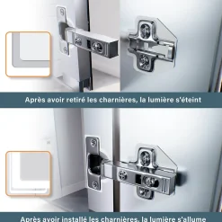 Armoire de toilette LED en aluminium 700 x 500 x 133mm SIRHONA Smart Bathroom Storage Cabinet Interrupteurs tactiles