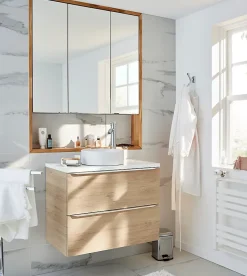 Armoire de toilette miroir l.100 x H.60 x P.15 cm, GoodHome Imandra