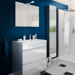 Armoire de toilette miroir l.80 x H.60 x P.15 cm, GoodHome Imandra