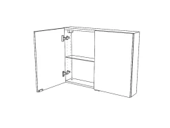 Armoire de toilette miroir l.80 x H.60 x P.15 cm, GoodHome Imandra