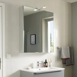 Armoire de toilette miroir l.80 x H.90 x P.15 cm, GoodHome Imandra