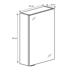 Armoire de toilette miroir l.40 x H.60 x P.15 cm, GoodHome Imandra