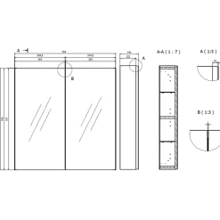 Armoire de toilette miroir 80 cm blanc brillant Malta