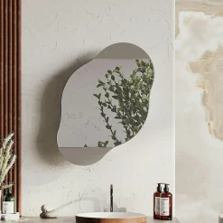 Armoire de toilette organique taupe 1 miroir CODY