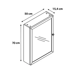Armoire de toilette placage chêne l.50 x H.70 x P.15 cm, GoodHome Perma