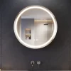 Armoire de toilette SIRHONA Rond 60x60cm+Touch+LED Tri-couleur Température+ Anti-buée+ Prise rasoir