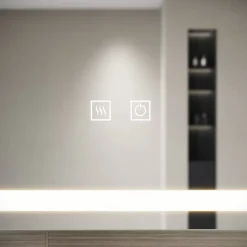 Armoire de toilette SIRHONA Grand Rangement 60x75 cm + Interrupteur tactile + Température LED tricolore + Anti-buée + Prise rasoir