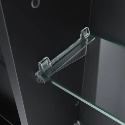 Armoire de toilette SIRHONA Etagère de Rangement 65x60cm+Touch+LED Température Tri-Couleur+ Anti-buée+Prise rasoir