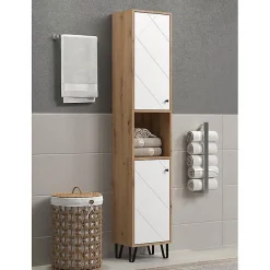 Armoire haute - TRENDTEAM - Série Touch - Blanc/Brun - 36 cm - 191 cm de hauteur