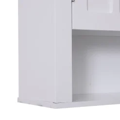 Armoire haute murale de salle de bain ou WC 2 portes 2 étagères niche dim. 60 x 20 x 58 cm blanc