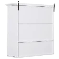 Armoire haute murale de salle de bain ou WC 2 portes 2 étagères niche dim. 60 x 20 x 58 cm blanc