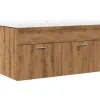Armoire lavabo de bain avec bassin intégré chêne artisanal vidaXL