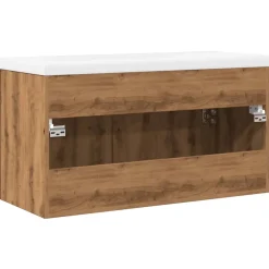 Armoire lavabo de bain avec bassin intégré chêne artisanal vidaXL