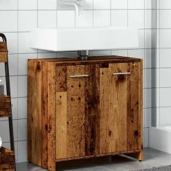Armoire lavabo de salle de bain vieux bois 60x33x60 cm vidaXL