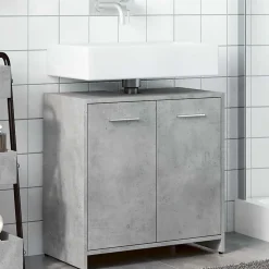 Armoire lavabo de salle de bain gris béton 60x33x60 cm vidaXL