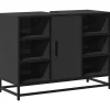 Armoire lavabo de salle de bain noir 80x33x60cm bois ingénierie vidaXL