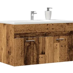 Armoire lavabo de salle de bain vieux bois bois d'ingénierie vidaXL