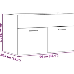 Armoire lavabo de salle de bain vieux bois bois d'ingénierie vidaXL