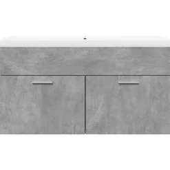 Armoire lavabo de salle de bain avec bassin intégré gris béton vidaXL