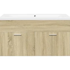 Armoire lavabo de salle de bain et bassin intégré chêne sonoma vidaXL