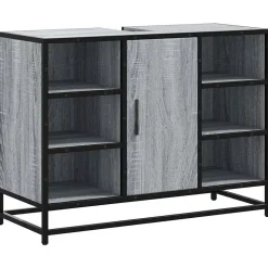 Armoire lavabo de salle de bain sonoma gris bois d'ingénierie vidaXL