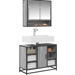 Armoire lavabo de salle de bain sonoma gris bois d'ingénierie vidaXL
