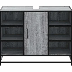 Armoire lavabo de salle de bain sonoma gris bois d'ingénierie vidaXL