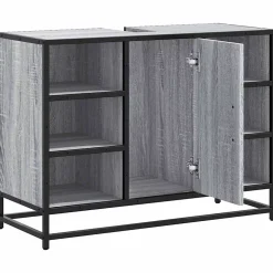 Armoire lavabo de salle de bain sonoma gris bois d'ingénierie vidaXL