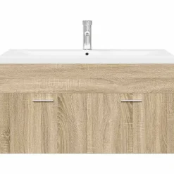 Armoire lavabo de salle de bain et bassin intégré chêne sonoma vidaXL