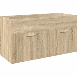 Armoire lavabo de salle de bain et bassin intégré chêne sonoma vidaXL